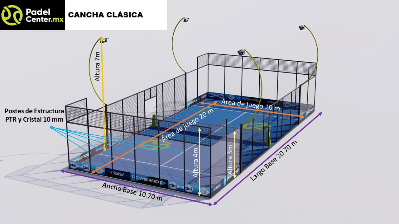 Bases para Canchas de Padel​ CANCHA CLASICA