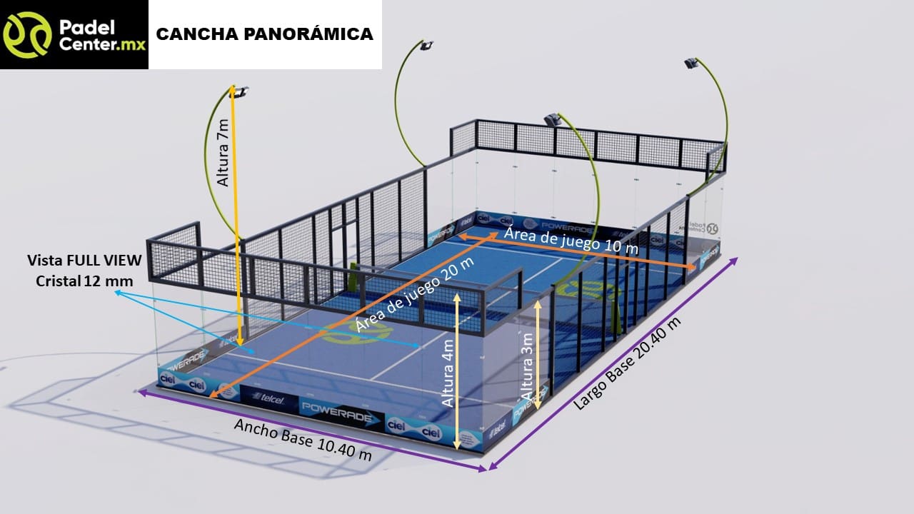 Bases para Canchas de Padel​ CANCHA PANORAMICA